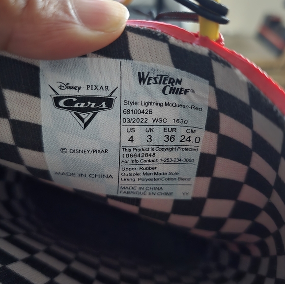 Western Chief Kids Lightning McQueen Red Rain Boots - Picture 5 of 10